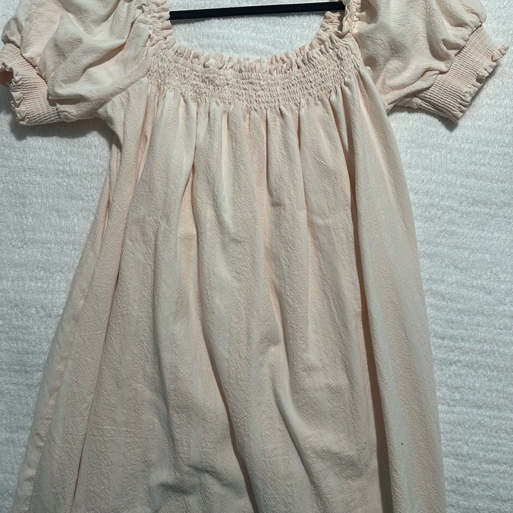 Free People Cream Puff Sleeve Square Neck Babydoll Dress